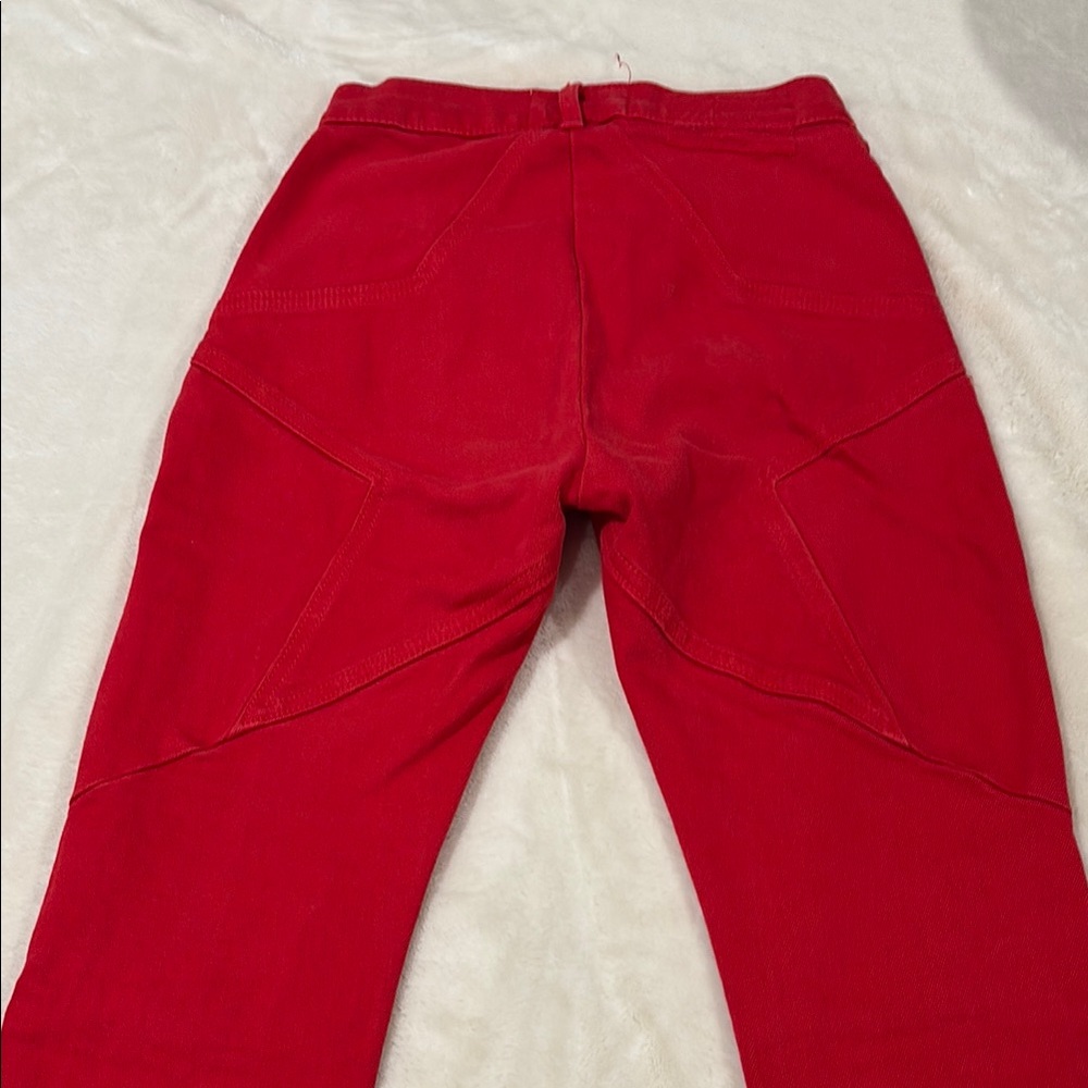 Vibrant Red Flared Trousers
